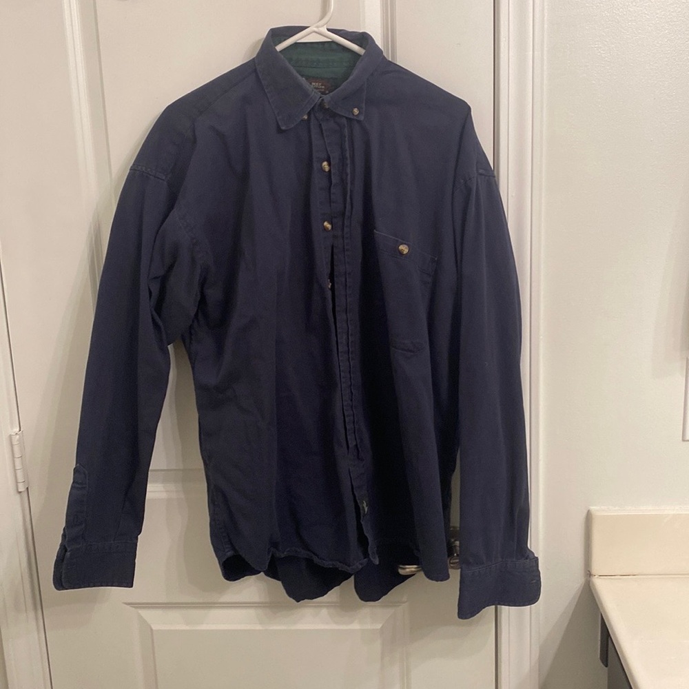 Bert Pulitzer navy blue casual, button-down, size large